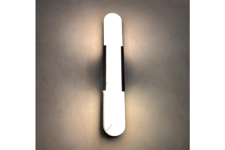 Lux Elegante 28” Modern Wall Mounted Alabaster Marble Lighting Sconce