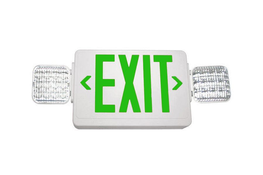 Led Exit Fixture LUX Commercial Red or Green LED Exit Emergency Light Fixture with Batt ...